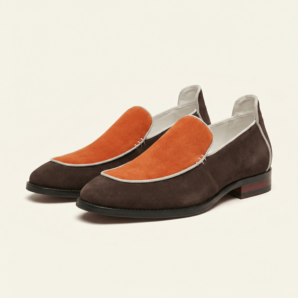 Two-Tone Leather Slip-On Loafer