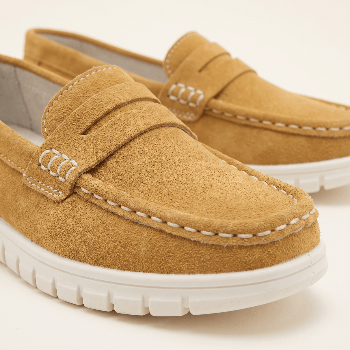 Women's Suede Penny Loafers with Chunky Sole