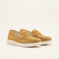 Women's Suede Penny Loafers with Chunky Sole