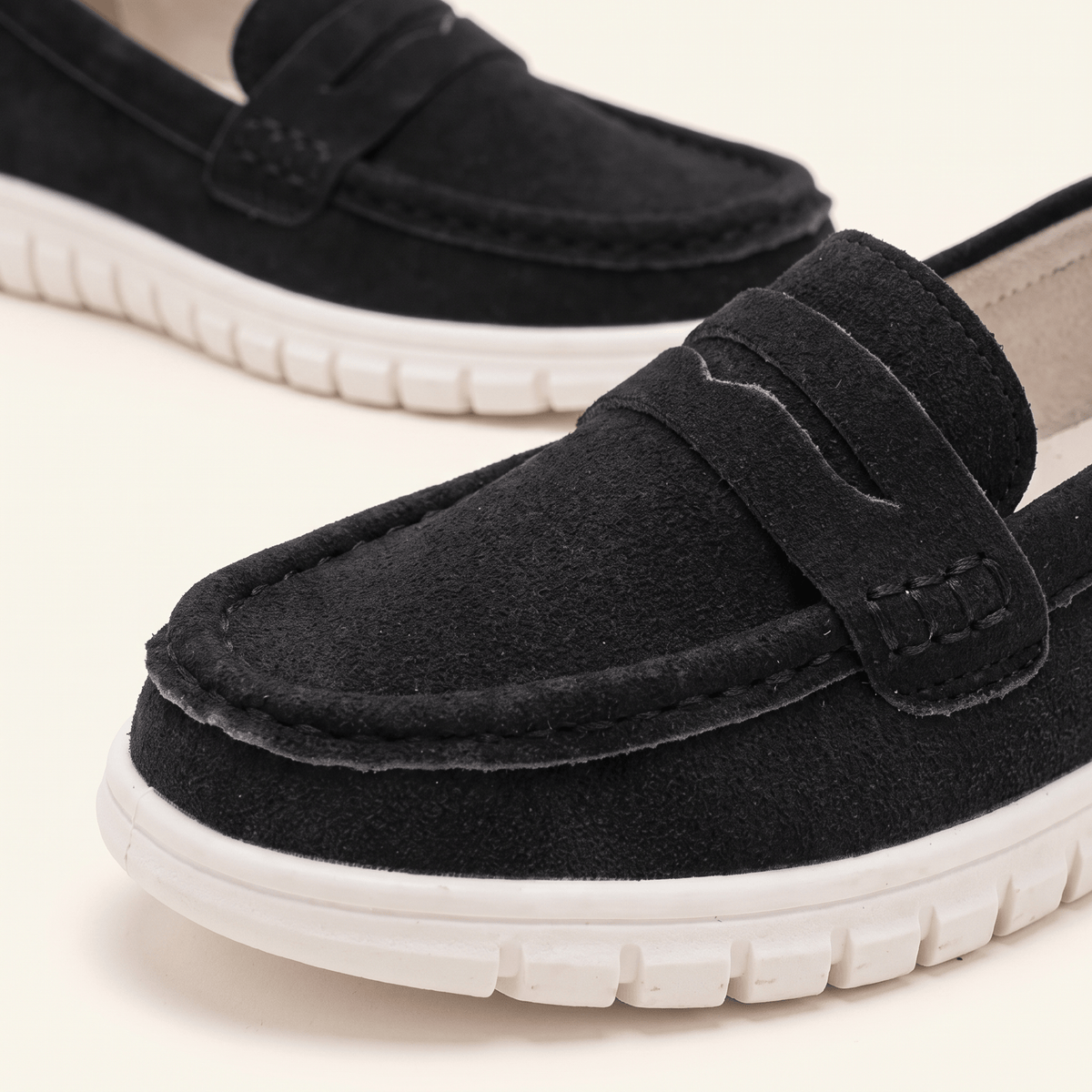Women's Suede Penny Loafers with Chunky Sole