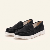 Women's Suede Penny Loafers with Chunky Sole