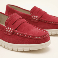 Women's Suede Penny Loafers with Chunky Sole