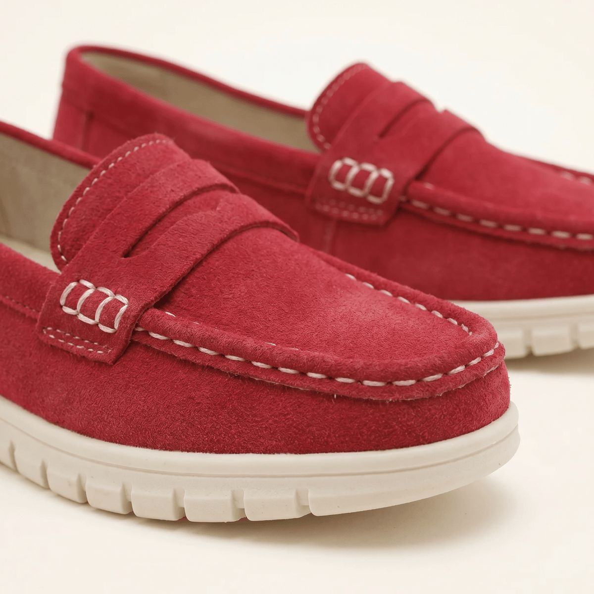 Women's Suede Penny Loafers with Chunky Sole
