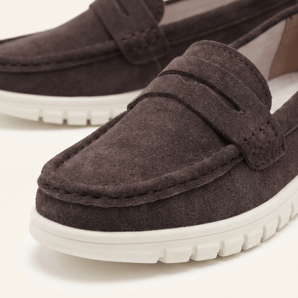 Women's Suede Penny Loafers with Chunky Sole
