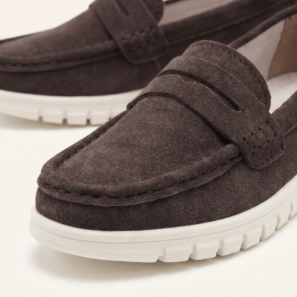 Women's Suede Penny Loafers with Chunky Sole