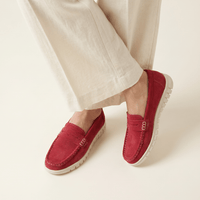 Women's Suede Penny Loafers with Chunky Sole