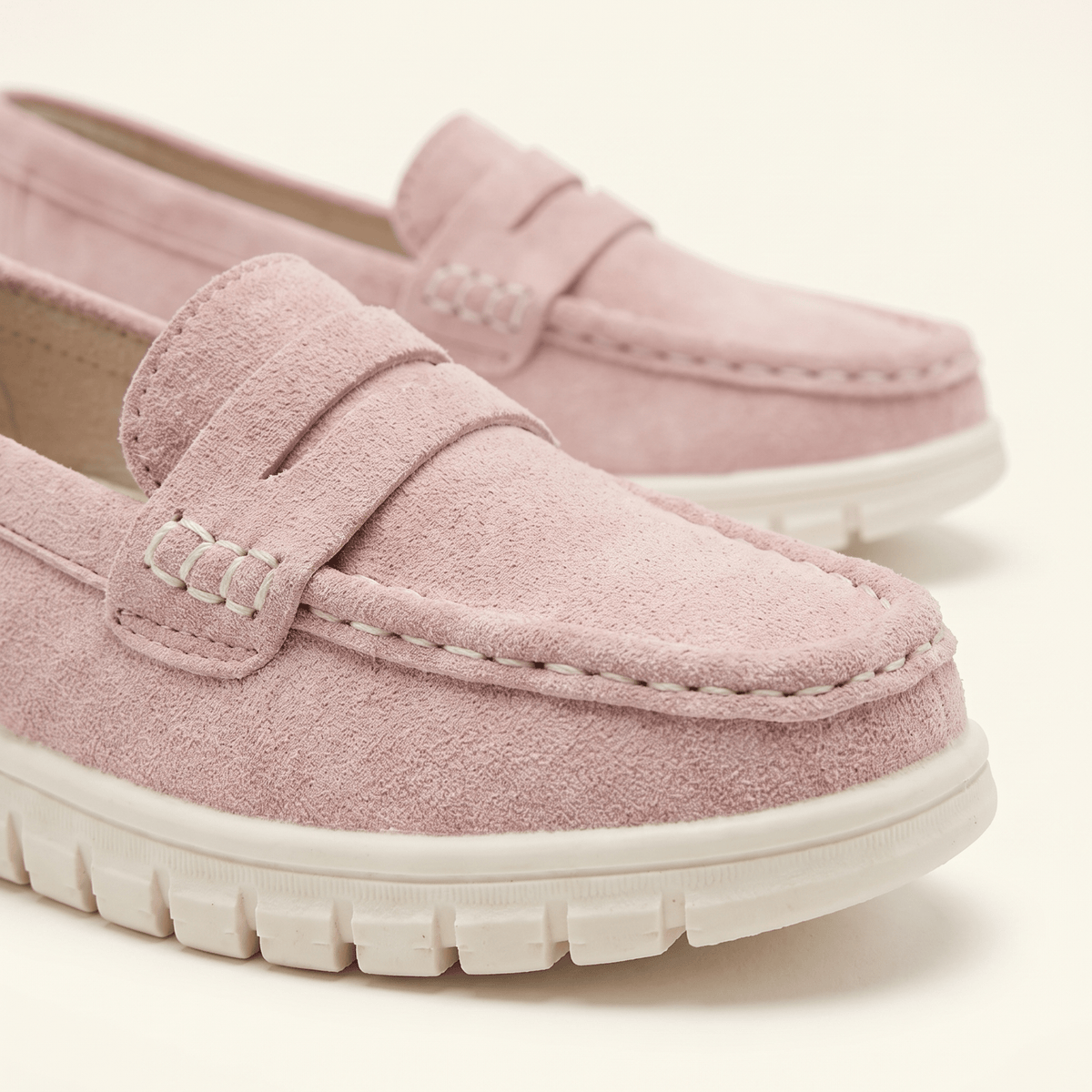Women's Suede Penny Loafers with Chunky Sole