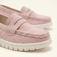 Women's Suede Penny Loafers with Chunky Sole