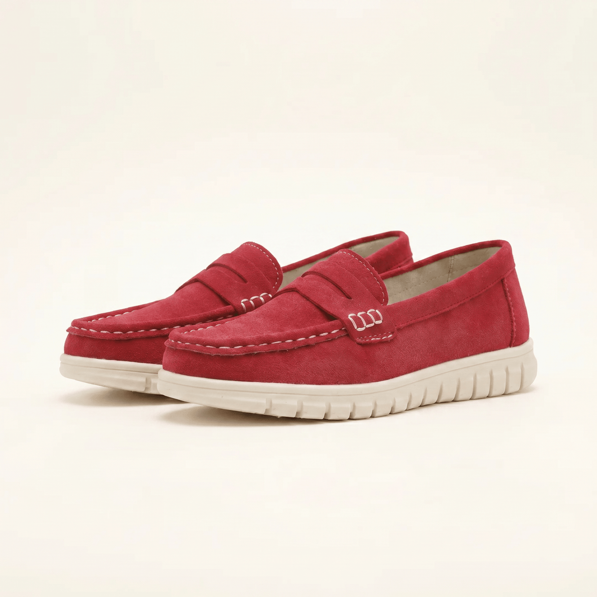 Women's Suede Penny Loafers with Chunky Sole