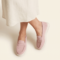 Women's Suede Penny Loafers with Chunky Sole
