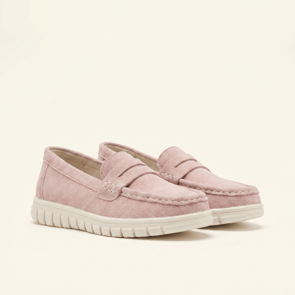 Women's Suede Penny Loafers with Chunky Sole