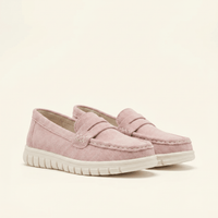Women's Suede Penny Loafers with Chunky Sole