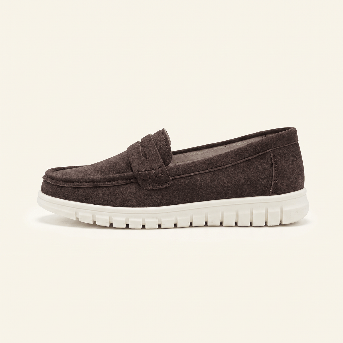 Women's Suede Penny Loafers with Chunky Sole