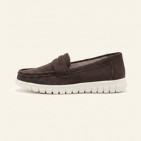 Women's Suede Penny Loafers with Chunky Sole