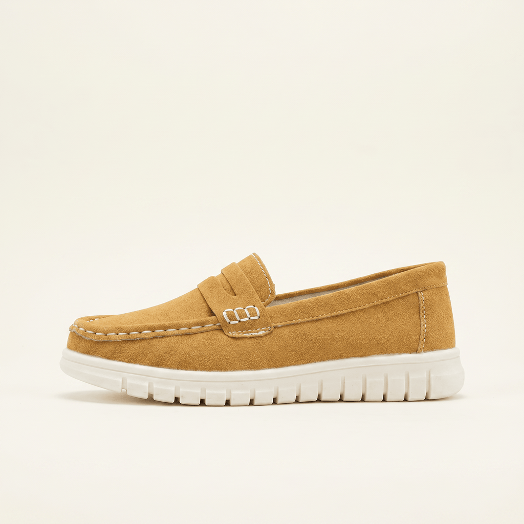 Women's Suede Penny Loafers with Chunky Sole