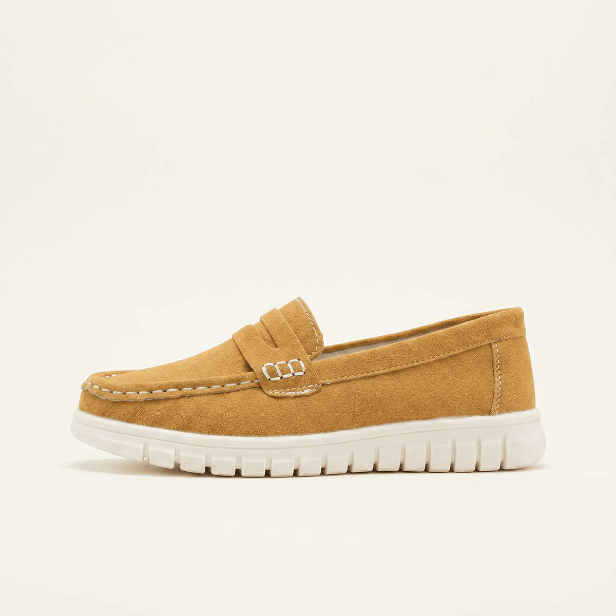 Women's Suede Penny Loafers with Chunky Sole