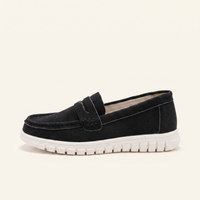 Women's Suede Penny Loafers with Chunky Sole