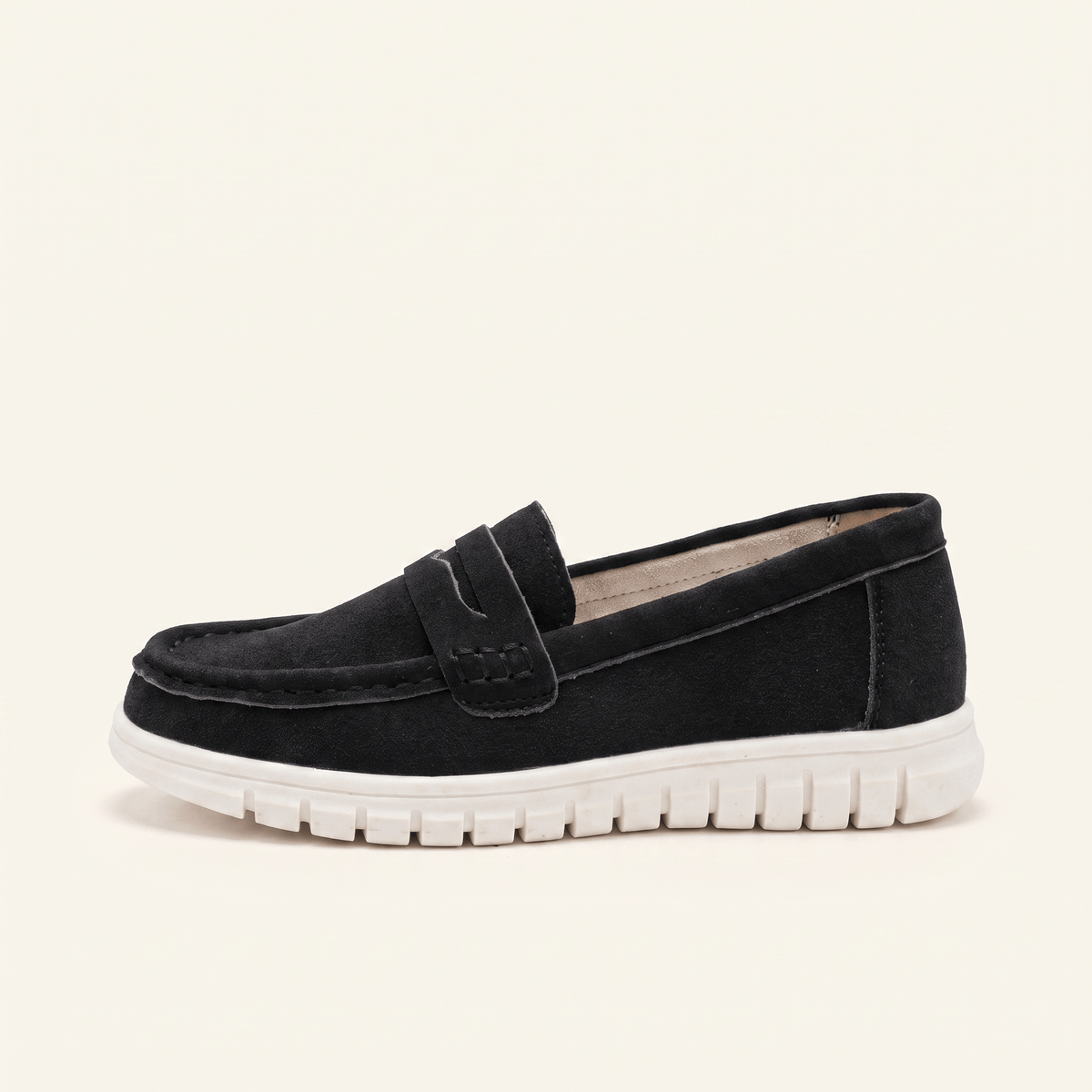 Women's Suede Penny Loafers with Chunky Sole