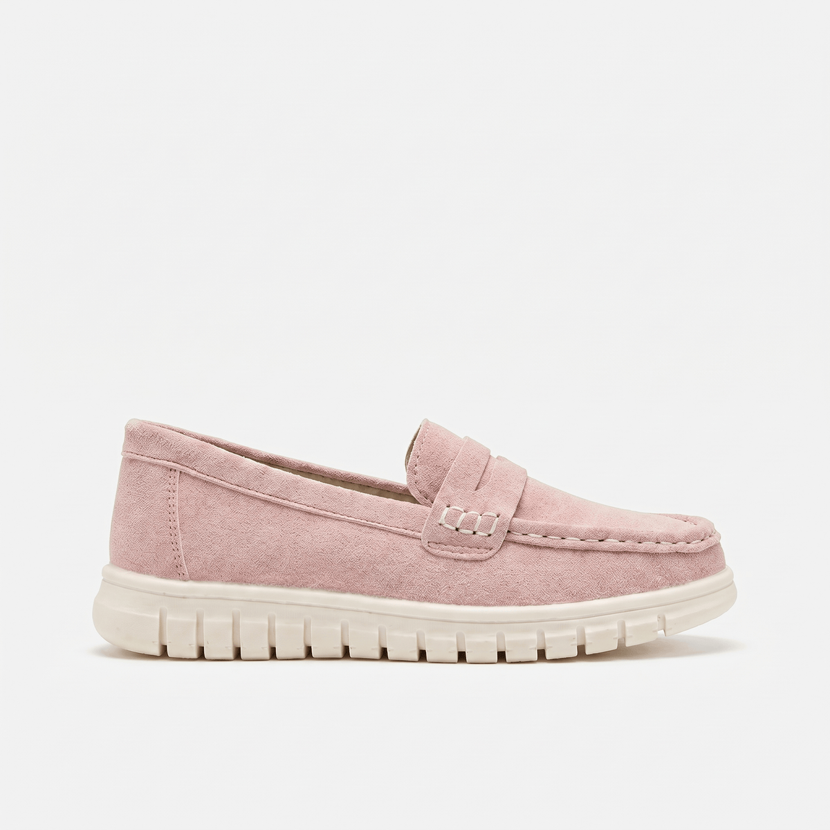 Women's Suede Penny Loafers with Chunky Sole