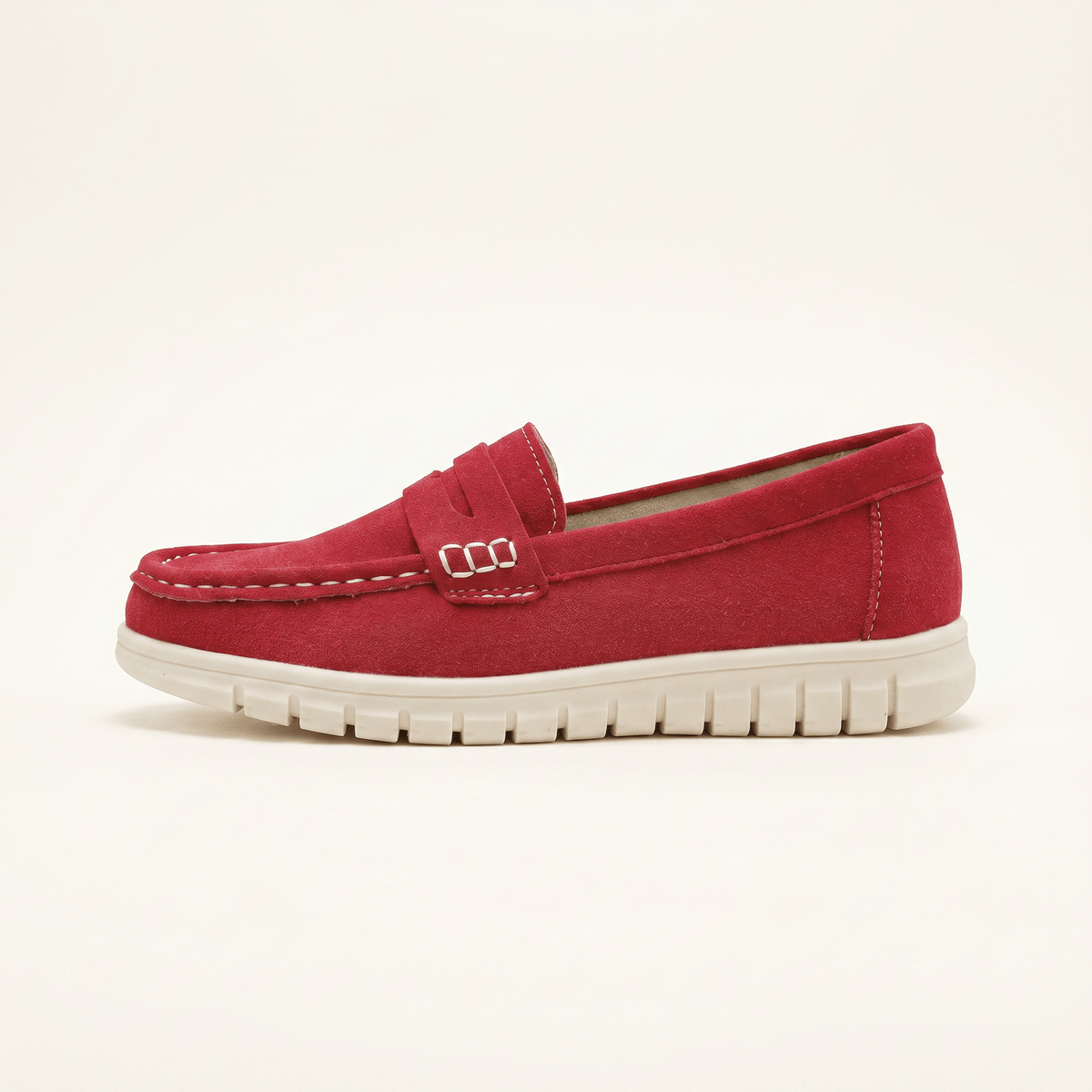 Women's Suede Penny Loafers with Chunky Sole