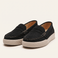 Women's Round-Toe Suede Penny Loafer Flats