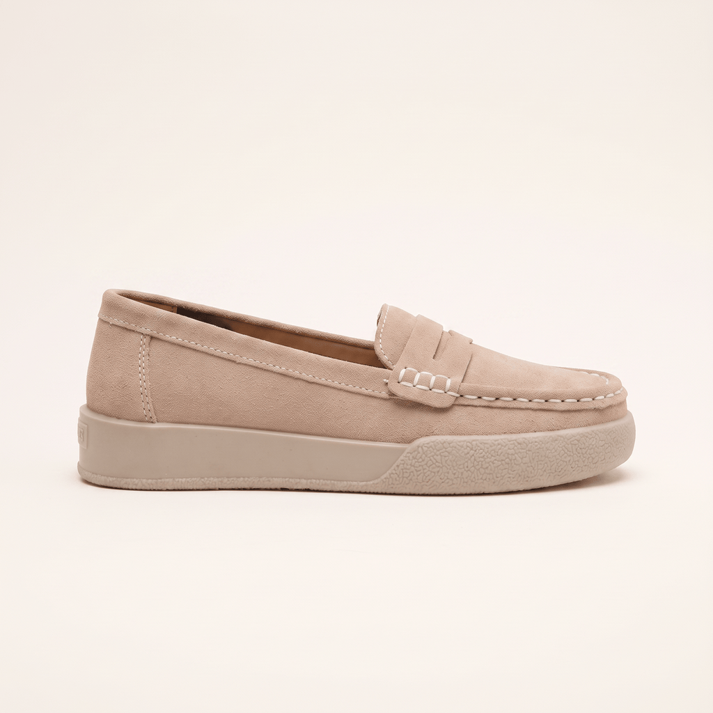 Women's Round-Toe Suede Penny Loafer Flats