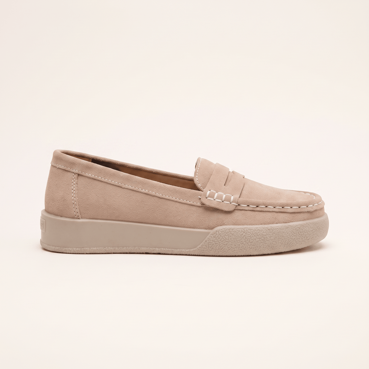 Women's Round-Toe Suede Penny Loafer Flats
