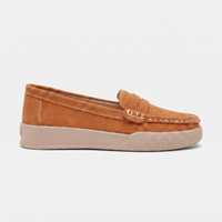 Women's Round-Toe Suede Penny Loafer Flats