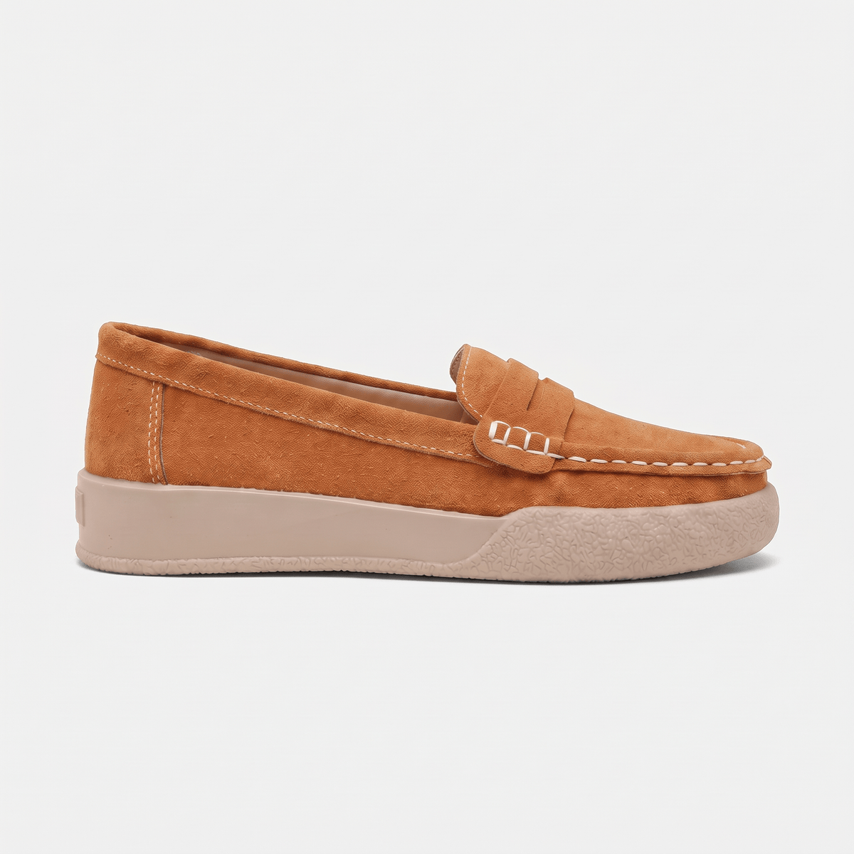 Women's Round-Toe Suede Penny Loafer Flats