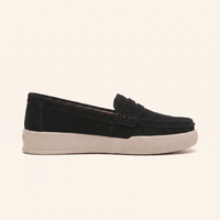 Women's Round-Toe Suede Penny Loafer Flats