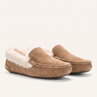 Women's Cozy Fur-Lined Suede Loafer Slippers