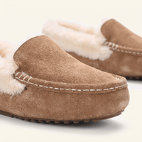 Women's Cozy Fur-Lined Suede Loafer Slippers