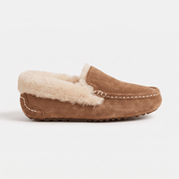 Women's Cozy Fur-Lined Suede Loafer Slippers